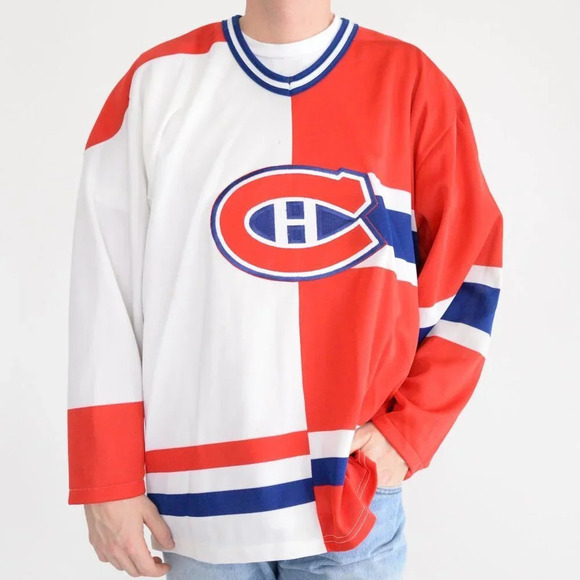 CCM Montreal Canadiens 1983 NHL Home & Away Split Vintage Hockey Jersey - Large - Picture 2 of 16